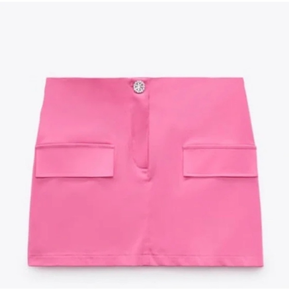 Zara Satin Effect Mini skirt with flap detail